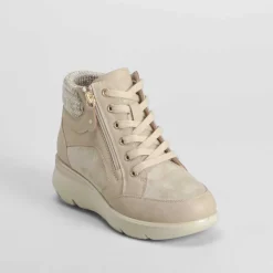 Botín cuello lana Shock Absorber beige Mujer Botines Planos