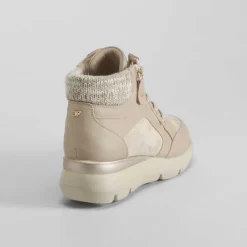 Botín cuello lana Shock Absorber beige Mujer Botines Planos