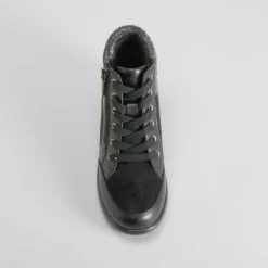 New Botín cuello lana Shock Absorber negro Mujer Botines Planos