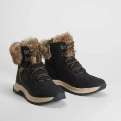 Botín cuello pelo negro Mujer Botines Planos