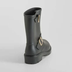 Outlet Botín de agua hebillas negro PICCOLA PIU Mujer Botas De Agua