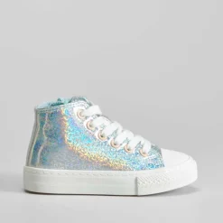 New Botín deportivo iridiscente plata OH GIRL Zapatillas Altas