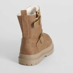 Botín doble hebilla pelo infantil marrón OH GIRL Botines