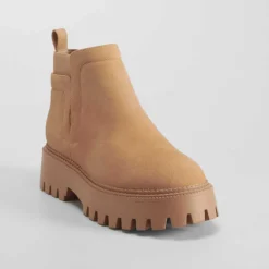 Outlet Botín elástico piso dentado camel Mujer Botines Planos