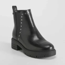 Sale Botín elástico tachuelas negro Mujer Botines Tacón