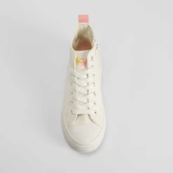 Discount Botín lona beige y flores OH GIRL Zapatillas Lona