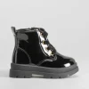Sale Botín militar bebé en charol Botas