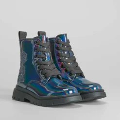 Outlet Botín militar con bordados azul OH GIRL Botines