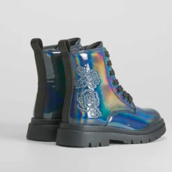 Outlet Botín militar con bordados azul OH GIRL Botines