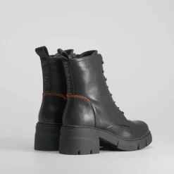 Best Botín militar negro polipiel Mujer Botines Tacón