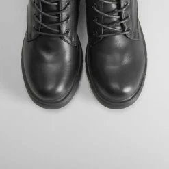 Best Botín militar negro polipiel Mujer Botines Tacón