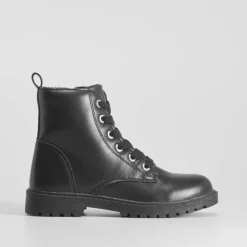 Hot Botín militar plano negro OH GIRL Botines