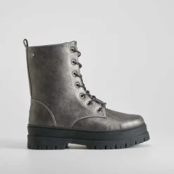 Clearance Botín militar plata Mujer Botines Planos