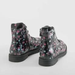 Discount Botín militar print flores negra OH GIRL Botines