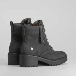 Botín montaña negro Mujer Botas Planas