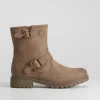 Sale Botín motorista beige Mujer Botas Planas