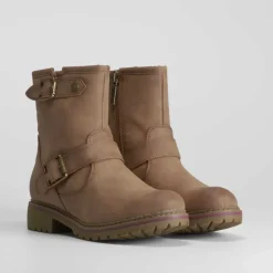 Sale Botín motorista beige Mujer Botas Planas