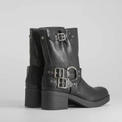 Online Botín motorista caña ancha Mujer Botines Tacón