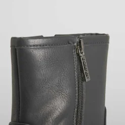 Botín motorista negro Mujer Botines Planos