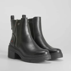 Clearance Botín negro piel sintética Mujer Botines Tacón