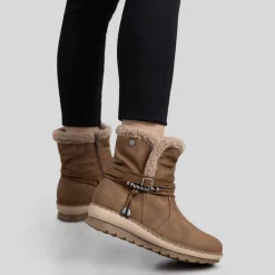 Botín pelo camel Mujer Botines Planos