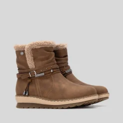 Botín pelo camel Mujer Botines Planos