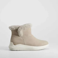 Online Botín pelo Off Gravity beige Mujer Botines Planos