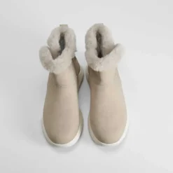 Online Botín pelo Off Gravity beige Mujer Botines Planos