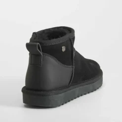 Botín pelo piel negro Mujer Botines Planos