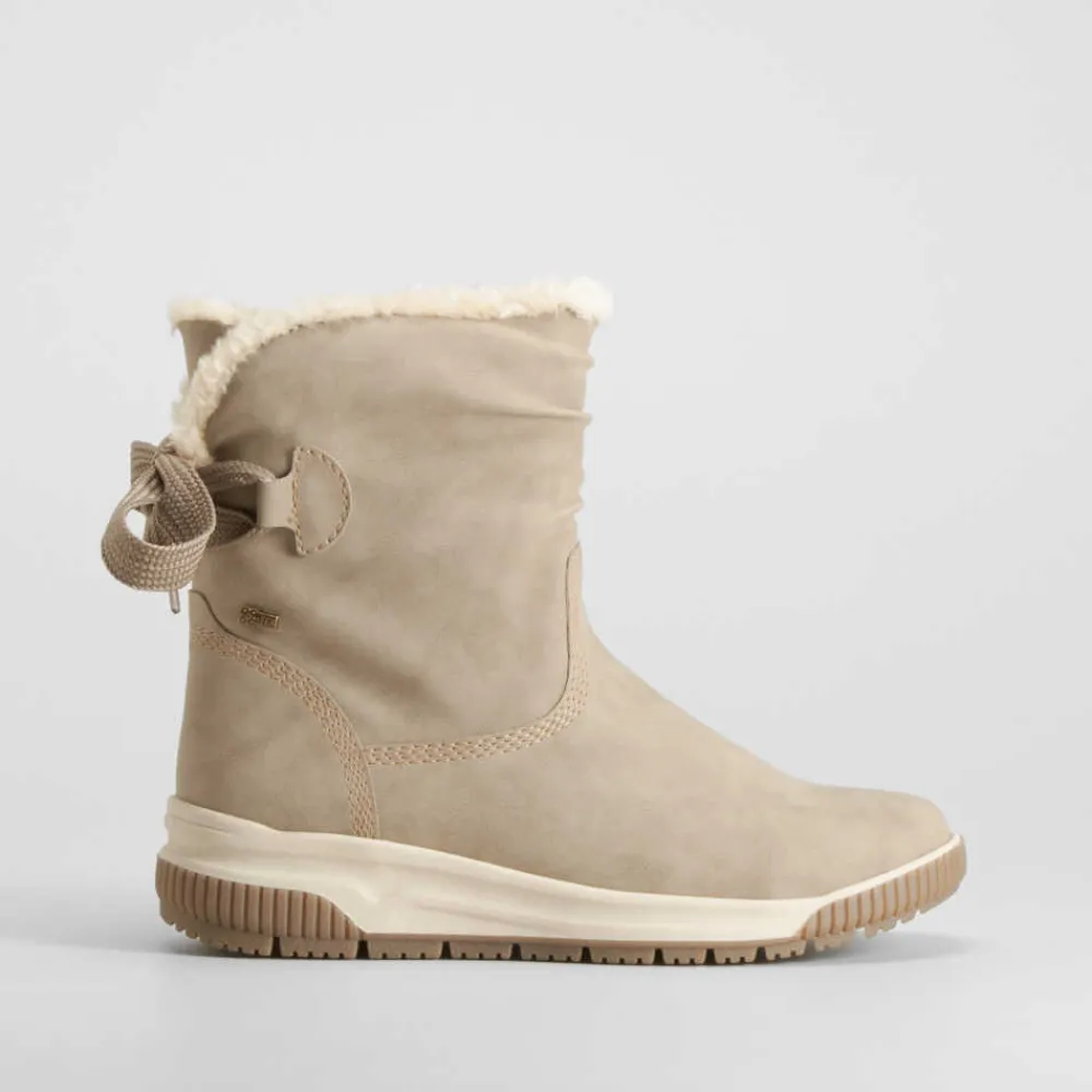 Discount Botín plano con lazo color arena Mujer Botines Planos