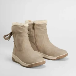 Discount Botín plano con lazo color arena Mujer Botines Planos