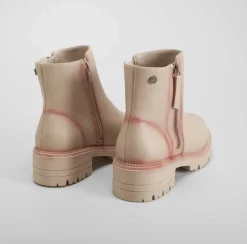Clearance Botín plano cremallera beige Mujer Botines Planos