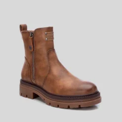 New Botín plano cremallera taupe Mujer Botines Planos