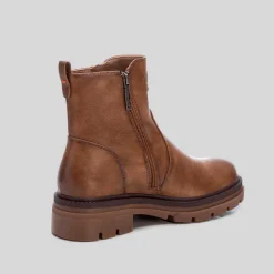 New Botín plano cremallera taupe Mujer Botines Planos