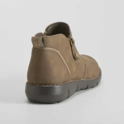 Online Botín plano elásticos marrón Mujer Botines Planos