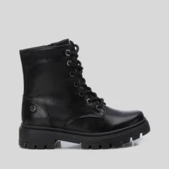 Hot Botín plano militar negro Botines