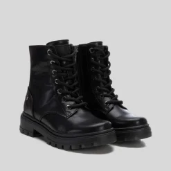 Hot Botín plano militar negro Botines