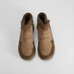 Hot Botín plano pelo taupe Mujer Botines Planos