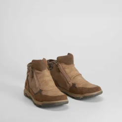 Hot Botín plano pelo taupe Mujer Botines Planos