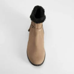 Sale Botín plano piel nobuck beige Mujer Botines Planos