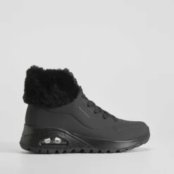 New Botín plano Uno Rugged -Fall Air negro Mujer Botines Planos