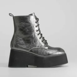 Clearance Botín plataforma plata Mujer Botines Plataforma