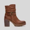 New Botín tacón alto boho camel Mujer Botines Tacón
