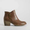 Clearance Botín tacón campero cremallera marrón Mujer Botines Tacón