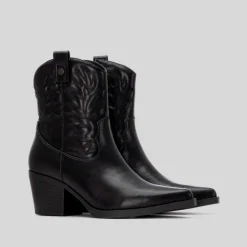 New Botín tacón campero negro Mujer Botines Tacón