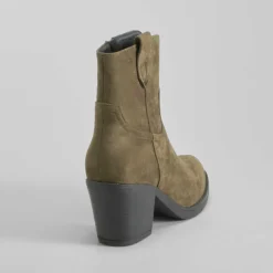 Hot Botín tacón campero verde PICCOLA PIU Mujer Botines Tacón