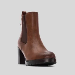 Online Botín tacón chelsea marrón Mujer Botines Tacón