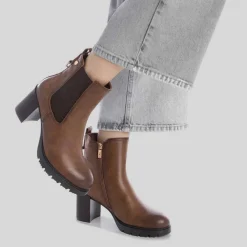 Online Botín tacón chelsea marrón Mujer Botines Tacón