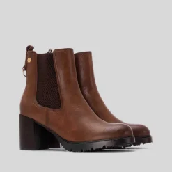 Online Botín tacón chelsea marrón Mujer Botines Tacón