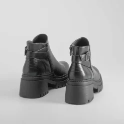 Best Botín tacón chunky hebilla negro Mujer Botines Tacón